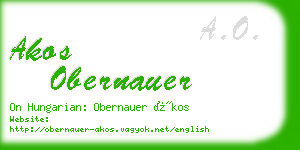 akos obernauer business card